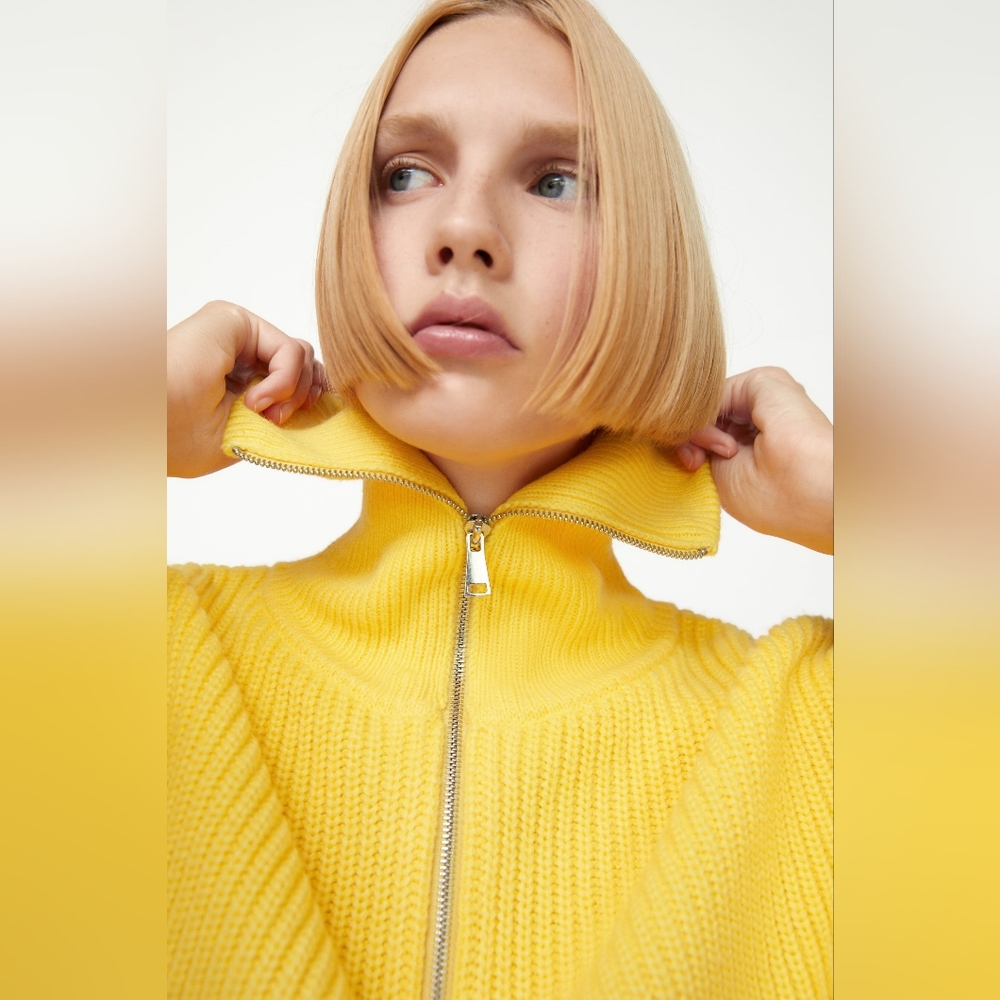 🏵️💚 BALLOON SLEEVE KNIT HALF ZIP SWEATER